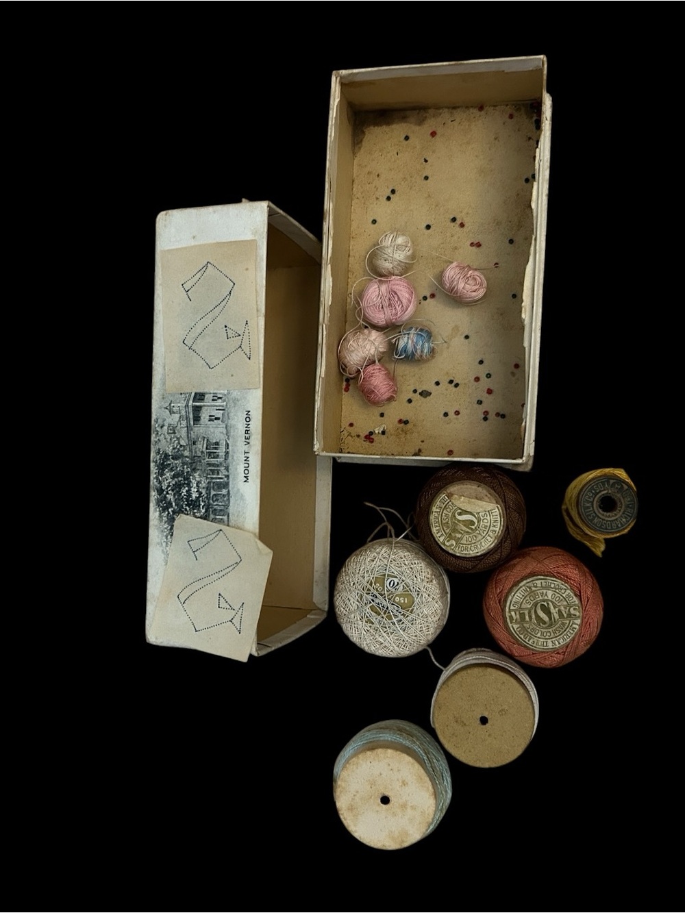 Vintage Thread Assortment & Illustrated Box Sewing Collection - Picture 4 of 7
